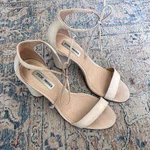 Steve Madden blush / very light pink suede lace up heel